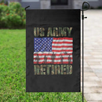 Retired Veteran Garden Flag American Flag US Army Patriotic USA Pride - Wonder Print Shop