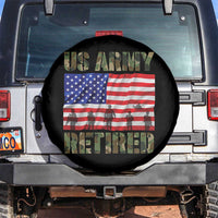 Retired Veteran Spare Tire Cover American Flag US Army Patriotic USA Pride - Wonder Print Shop
