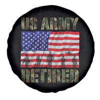 Retired Veteran Spare Tire Cover American Flag US Army Patriotic USA Pride - Wonder Print Shop