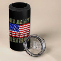 Retired Veteran 4 in 1 Can Cooler Tumbler American Flag US Army Patriotic USA Pride