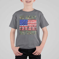 Retired Veteran T Shirt For Kid American Flag US Army Patriotic USA Pride - Wonder Print Shop