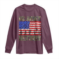 Retired Veteran Long Sleeve Shirt American Flag US Army Patriotic USA Pride - Wonder Print Shop