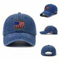 Retired Veteran Washed Cotton Baseball Cap American Flag US Army Patriotic USA Pride