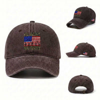 Retired Veteran Washed Cotton Baseball Cap American Flag US Army Patriotic USA Pride