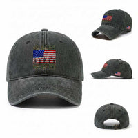 Retired Veteran Washed Cotton Baseball Cap American Flag US Army Patriotic USA Pride