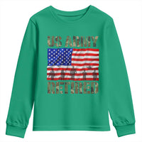 Retired Veteran Youth Sweatshirt American Flag US Army Patriotic USA Pride - Wonder Print Shop