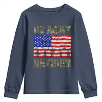 Retired Veteran Youth Sweatshirt American Flag US Army Patriotic USA Pride - Wonder Print Shop
