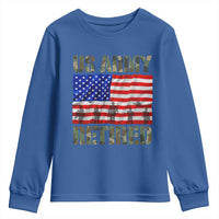 Retired Veteran Youth Sweatshirt American Flag US Army Patriotic USA Pride - Wonder Print Shop