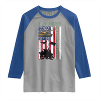 Retired Army Raglan Shirt American Flag US Patriotic USA Pride - Wonder Print Shop