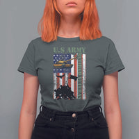 Retired Army T Shirt For Women American Flag US Patriotic USA Pride - Wonder Print Shop