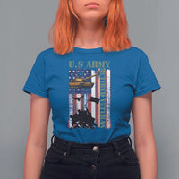 Retired Army T Shirt For Women American Flag US Patriotic USA Pride - Wonder Print Shop