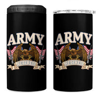 Retirement Army Veteran 4 in 1 Can Cooler Tumbler American Flag USA Patriotic