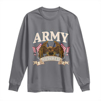 Retirement Army Veteran Long Sleeve Shirt American Flag USA Patriotic - Wonder Print Shop