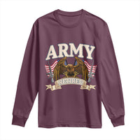 Retirement Army Veteran Long Sleeve Shirt American Flag USA Patriotic - Wonder Print Shop