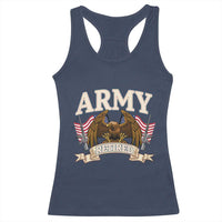 Retirement Army Veteran Racerback Tank Top American Flag USA Patriotic - Wonder Print Shop