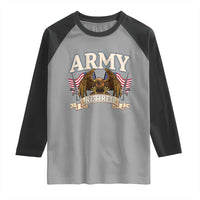 Retirement Army Veteran Raglan Shirt American Flag USA Patriotic - Wonder Print Shop