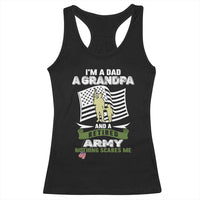 Retired Army Racerback Tank Top Funny I Am A Dad A Grandpa Nothing Scares Me - Wonder Print Shop