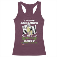 Retired Army Racerback Tank Top Funny I Am A Dad A Grandpa Nothing Scares Me - Wonder Print Shop