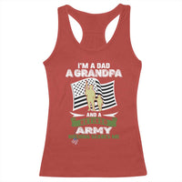 Retired Army Racerback Tank Top Funny I Am A Dad A Grandpa Nothing Scares Me - Wonder Print Shop