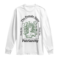Feminist Long Sleeve Shirt The Female Gaze Petrify The Patriarchy Mythology Medusa - Wonder Print Shop