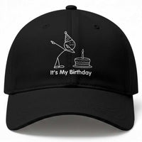 Dabbing Stickman Party Humor Gift Baseball Cap It Is My Birthday