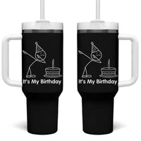 Dabbing Stickman Party Humor Gift Tumbler With Handle It Is My Birthday