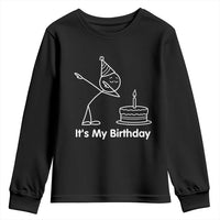 Dabbing Stickman Party Humor Gift Youth Sweatshirt It Is My Birthday