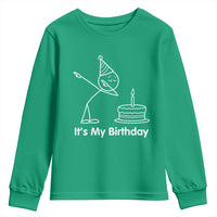 Dabbing Stickman Party Humor Gift Youth Sweatshirt It Is My Birthday