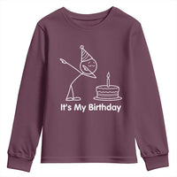 Dabbing Stickman Party Humor Gift Youth Sweatshirt It Is My Birthday