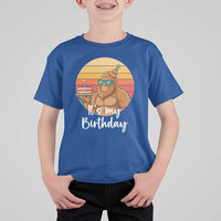 It Is My Birthday T Shirt For Kid Funny Bigfoot Blowing Candle Birthday Cake