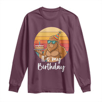 It Is My Birthday Long Sleeve Shirt Funny Bigfoot Blowing Candle Birthday Cake