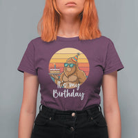 It Is My Birthday T Shirt For Women Funny Bigfoot Blowing Candle Birthday Cake