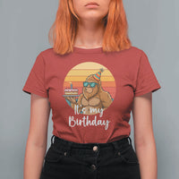 It Is My Birthday T Shirt For Women Funny Bigfoot Blowing Candle Birthday Cake