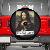 Monday Lisa Coffee Lover Spare Tire Cover Funny Mona Lisa Art Parody Graphic Tired Work