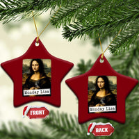 Monday Lisa Coffee Lover Ceramic Ornament Funny Mona Lisa Art Parody Graphic Tired Work
