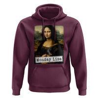 Monday Lisa Coffee Lover Hoodie Funny Mona Lisa Art Parody Graphic Tired Work