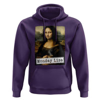 Monday Lisa Coffee Lover Hoodie Funny Mona Lisa Art Parody Graphic Tired Work