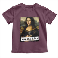 Monday Lisa Coffee Lover Toddler T Shirt Funny Mona Lisa Art Parody Graphic Tired Work