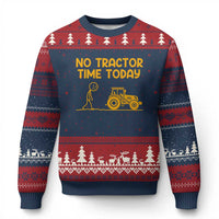 Funny Farm Life Stickman Meme Ugly Christmas Sweater No Tractor Time Today