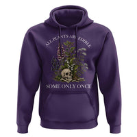 Funny Botanical Skull Dark Humor Hoodie All Plants Are Edible Some Only Once