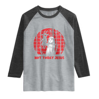 Not Today Jesus Raglan Shirt Gothic Dark Art Pastel Goth Creepy Graphic