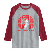 Not Today Jesus Raglan Shirt Gothic Dark Art Pastel Goth Creepy Graphic