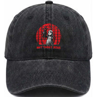 Not Today Jesus Washed Cotton Baseball Cap Gothic Dark Art Pastel Goth Creepy Graphic