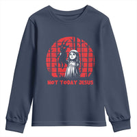 Not Today Jesus Youth Sweatshirt Gothic Dark Art Pastel Goth Creepy Graphic