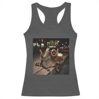 Funny Oktoberfest Raccoon Racerback Tank Top Cute Trash Panda Beer Festival Bavarian Gift