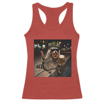 Funny Oktoberfest Raccoon Racerback Tank Top Cute Trash Panda Beer Festival Bavarian Gift