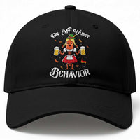 Funny Oktoberfest Sausage Dirndl German Beer Baseball Cap On My Wurst Behavior
