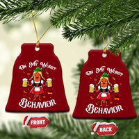 Funny Oktoberfest Sausage Dirndl German Beer Ceramic Ornament On My Wurst Behavior