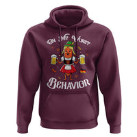 Funny Oktoberfest Sausage Dirndl German Beer Hoodie On My Wurst Behavior