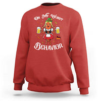 Funny Oktoberfest Sausage Dirndl German Beer Sweatshirt On My Wurst Behavior